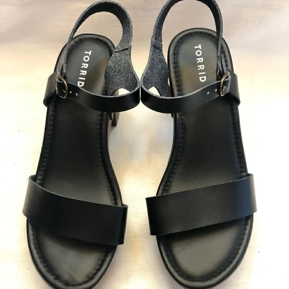 Torrid womens wood grain platform heels sandals size 10.5 W
